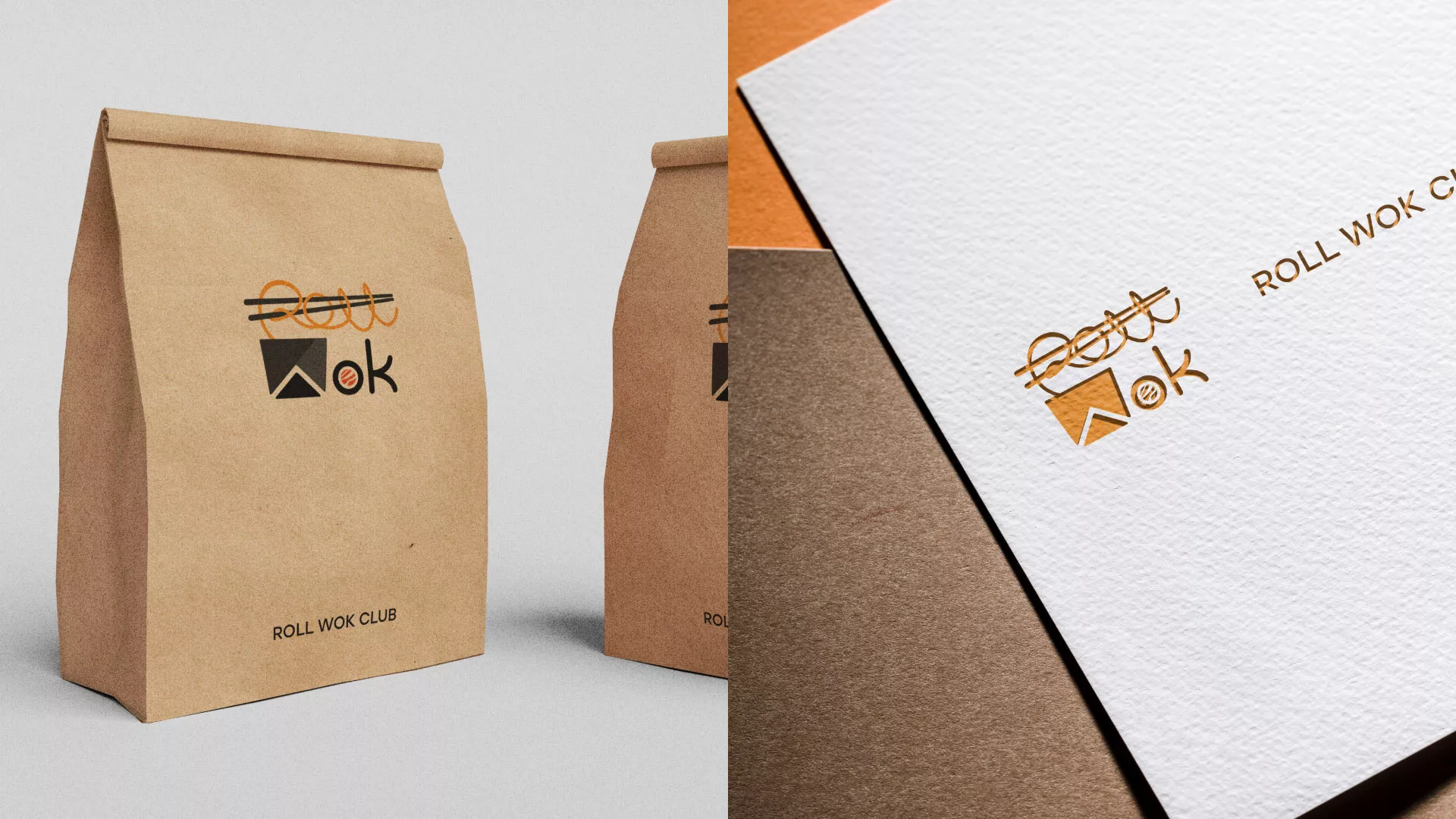 Разработка логотипа суши-бара «Roll Wok Club» в Михайловке